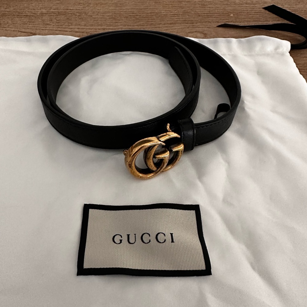 Authentic gucci belt thin with double G buckle